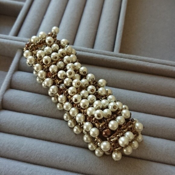 J. Crew multi-strand (five total) twisted faux pearl bracelet - Picture 2 of 10